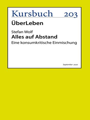 cover image of Alles auf Abstand